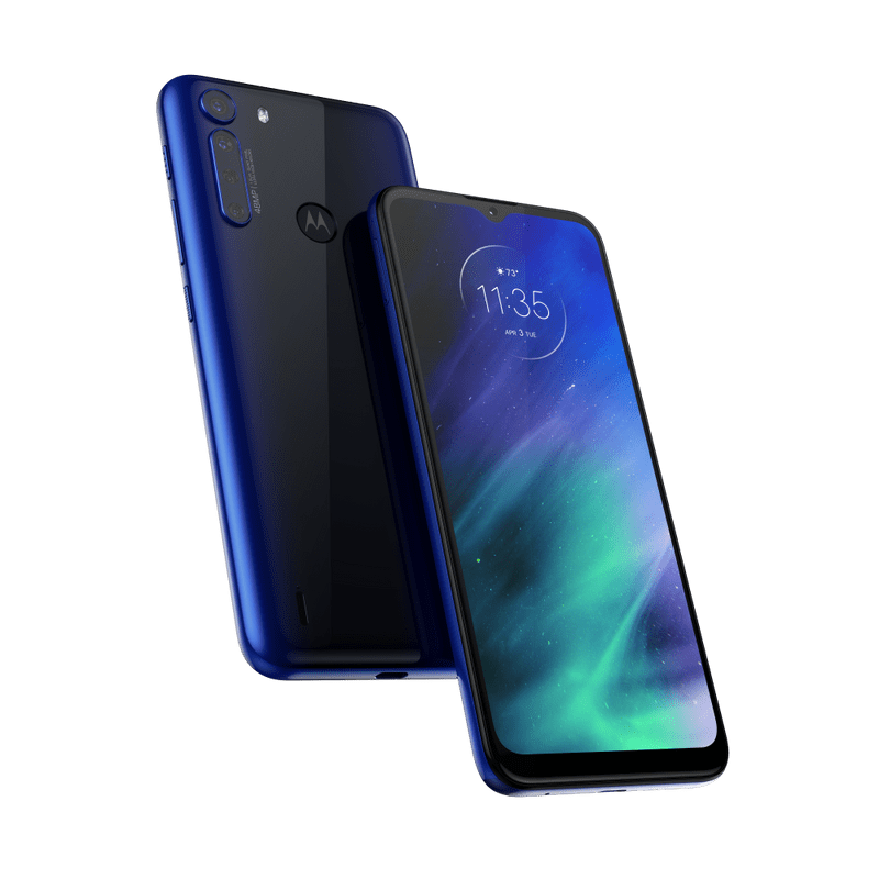 Smartphone-Motorola-one-fusion-64gb-Imagem-Frontal-Curvada-azul-safira