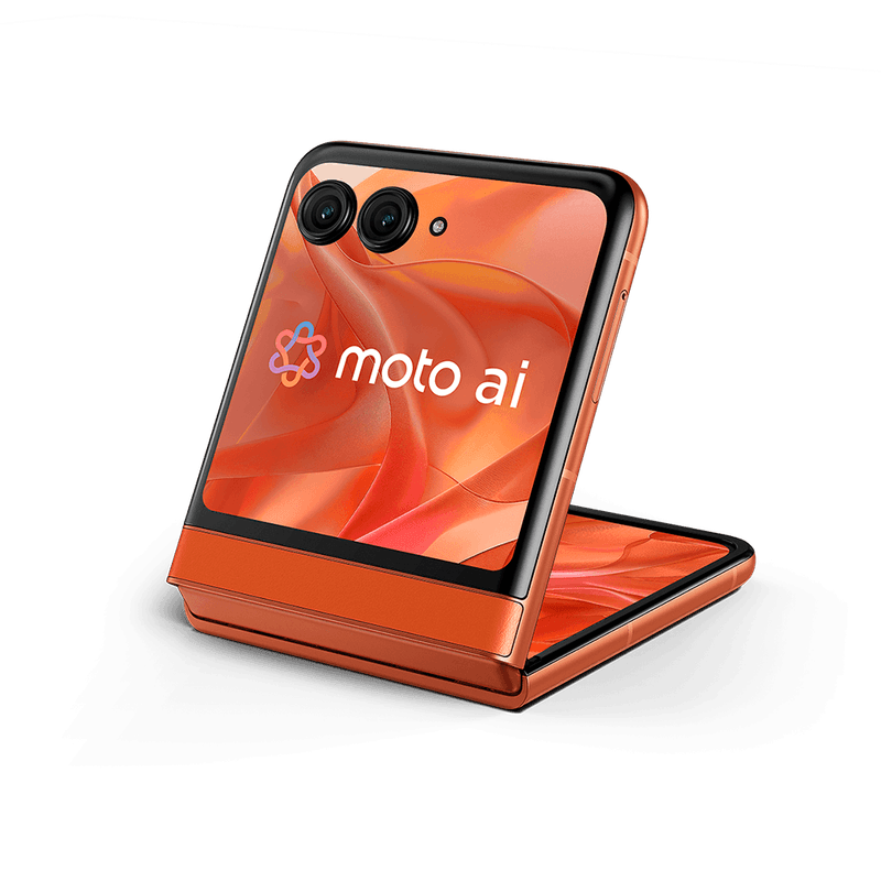 Smartphone-com-tela-dobravel-motorola-razr-50-com-nfc-laranja