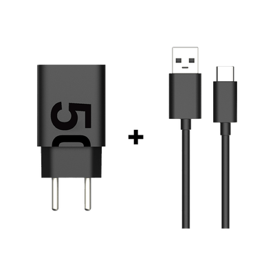 Kit carregador de Parede Motorola TurboPower™ 50W DUO + cabo USB-A USB-C 1 metro