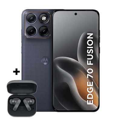 Kit smartphone motorola edge 70 fusion e fone moto buds bass