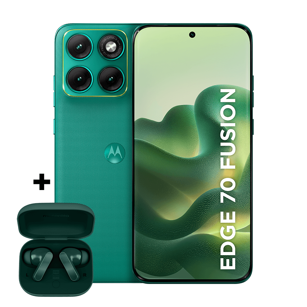 Kit smartphone motorola edge 70 fusion e fone moto buds bass