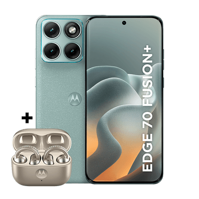 Kit smartphone motorola edge 70 fusion + e fone moto buds loop Swarovski Champagne